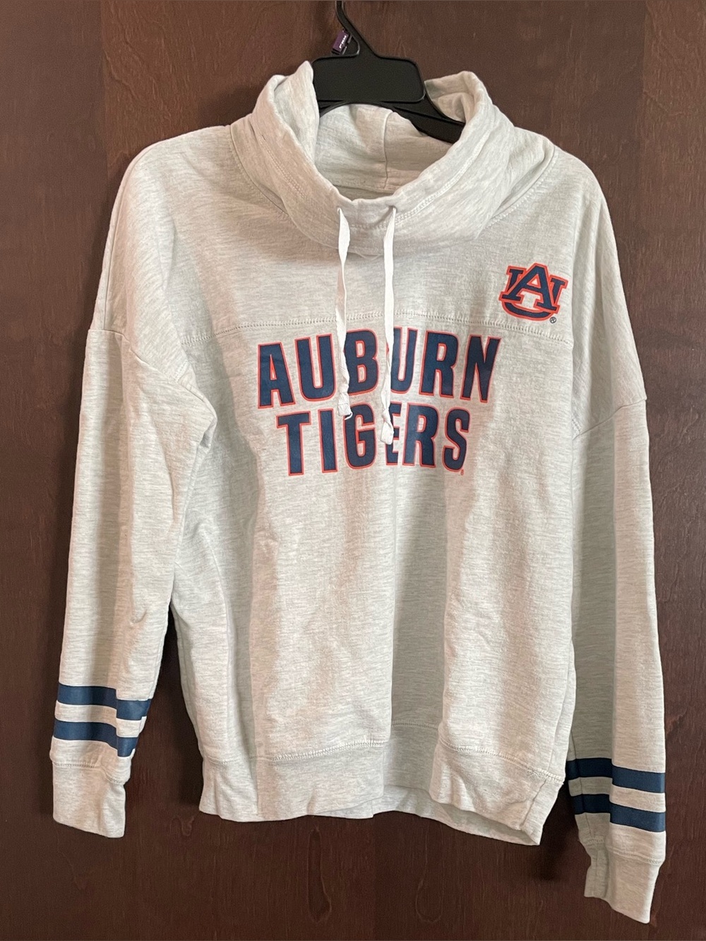 Auburn University cowl neck gray sweatshirt by J. America